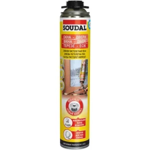 Пена монтажная SOUDAL "Окна-двери" пистолет 750мл 50л