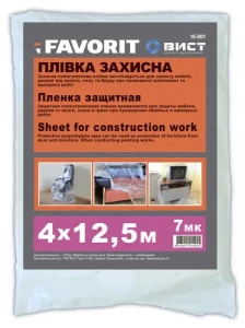 Пленка защитная FAVORIT 4*12,5м 7мк 10-801