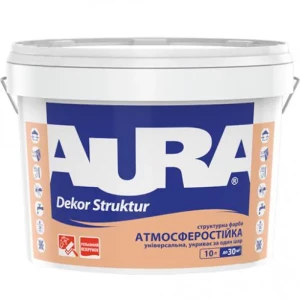 Краска структурная AURA Dekor Struktur 10л белая