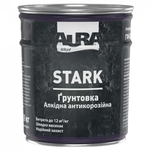 Грунтовка алкидная AURA Stark антикоррозионная 0,9 кг белая матовая Грунтовка алкидная AURA Stark антикоррозионная 0,9 кг белая матовая