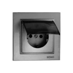 Розетка с/с с крышкой графит Mono Electric DESPINA 102-202021-118, арт. 17896 (шт.)