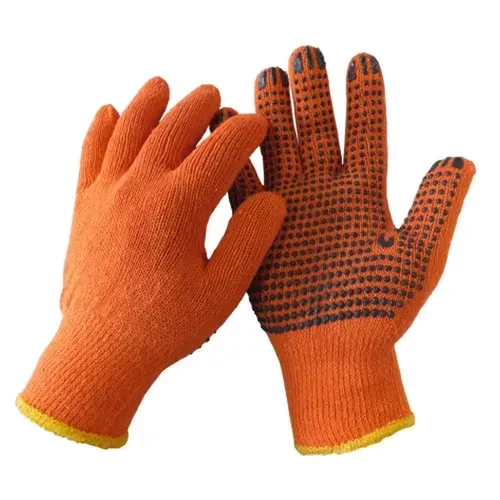Вязаные перчатки вязаные апельсиновые ПВХ Overlock на манжете WE2129