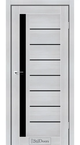 Дверное полотно StilDoors LONDON Кремовое дерево черное стекло 800мм Дверное полотно StilDoors LONDON Кремовое дерево черное стекло 800мм