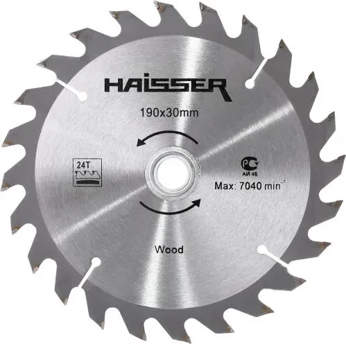Диск пильный по дереву HAISSER 190*30 24 зубов Диск пильный по дереву HAISSER 190*30 24 зубов