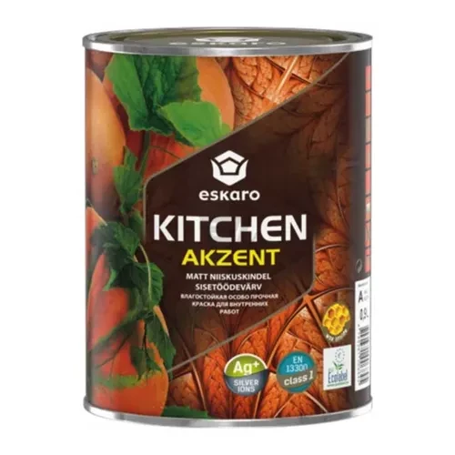 Краска ESKARO Akzent Kitchen 0,9л акриловая влагостойкая Краска ESKARO Akzent Kitchen 0,9л акриловая влагостойкая