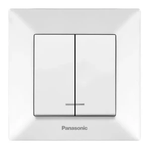 Выключатель 2-кл. с подсветкой белый Arkedia Slim Panasonic WNTC0010-2WH-UA
