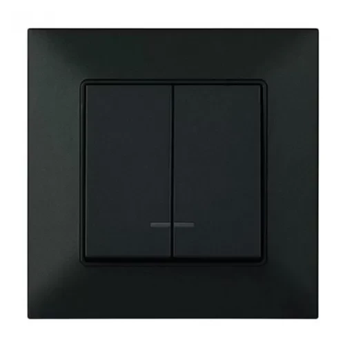 Выключатель 2-клав. черный Arkedia Slim Panasonic с подсветкой WNT C0110-2BL Выключатель 2-клав. черный Arkedia Slim Panasonic с подсветкой WNT C0110-2BL