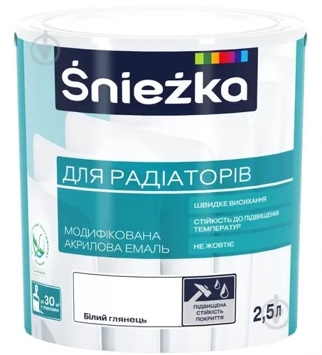 Эмаль акриловая SNIEZKA для радиаторов 2,5л Эмаль акриловая SNIEZKA для радиаторов 2,5л