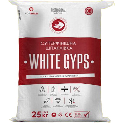 Шпаклевка WHITE GYPS финиш 25кг Шпаклевка WHITE GYPS финиш 25кг