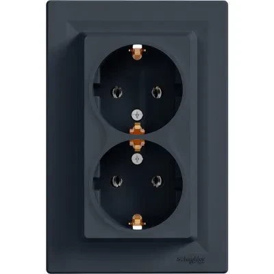 Розетка SCHNEIDER Asfora 2-я с/з антрацит Розетка SCHNEIDER Asfora 2-я с/з антрацит