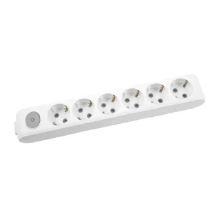 Колодка PANASONIC X-tendia *6 с/с с выключателем с зах.шторками серая WLTА04602GR