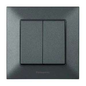 Выключатель 2-клав. дымчатый Arkedia Slim Panasonic WNTC0009-2DG