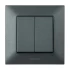 Выключатель 2-клав. дымчатый Arkedia Slim Panasonic WNTC0009-2DG