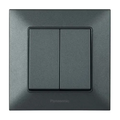 Выключатель 2-клав. дымчатый Arkedia Slim Panasonic WNTC0009-2DG Выключатель 2-клав. дымчатый Arkedia Slim Panasonic WNTC0009-2DG
