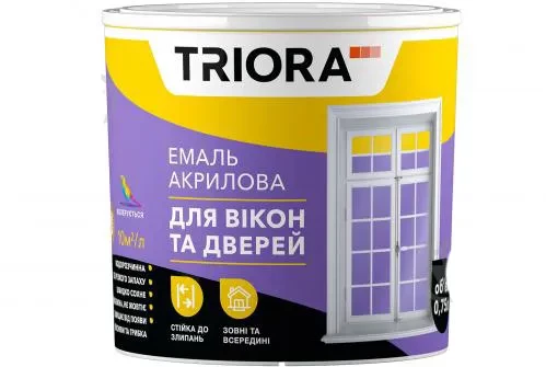 Эмаль акриловая TRIORA для окон и дверей 2,5л. Эмаль акриловая TRIORA для окон и дверей 2,5л.