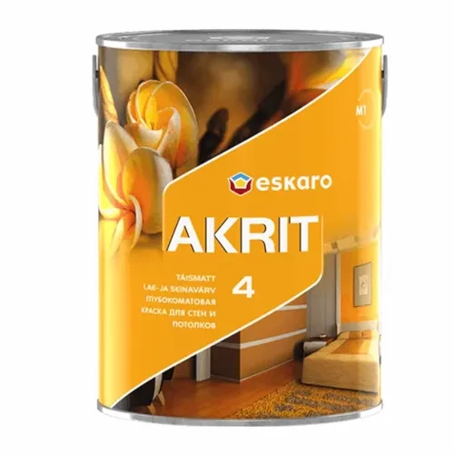 Краска ESKARO Akrit 4 0,95л белая глубокоматовая Краска ESKARO Akrit 4 0,95л белая глубокоматовая