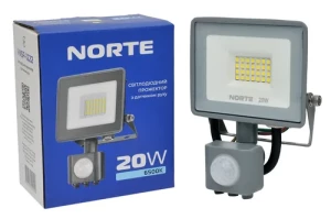 Прожектор NORTE 20W с датчиком движения 6500K 1-NSP-1222