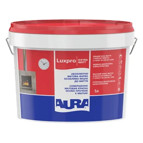 Краска AURA Luxpro ExtraMatt 5л акриловая моющая Краска AURA Luxpro ExtraMatt 5л акриловая моющая