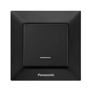 Выключатель 1-клав.черный Arkedia Slim Panasonic с подсветкой WNTC 0002-2BL