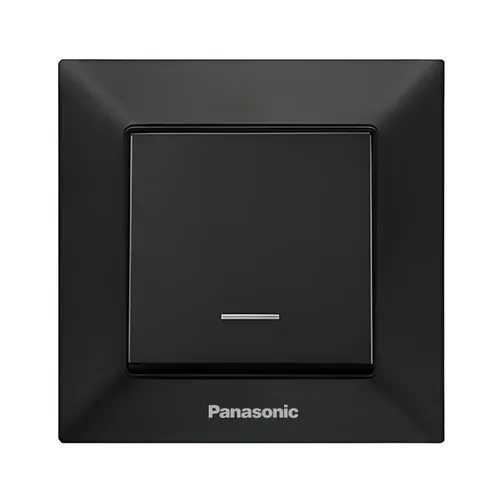 Выключатель 1-клав.черный Arkedia Slim Panasonic с подсветкой WNTC 0002-2BL Выключатель 1-клав.черный Arkedia Slim Panasonic с подсветкой WNTC 0002-2BL