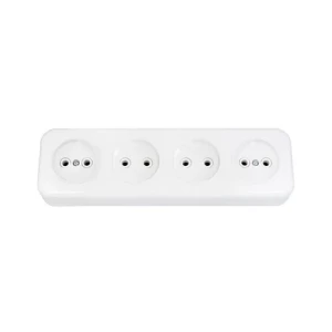 Розетка 4-мест. наружная белая PA16-246 Bylectrica