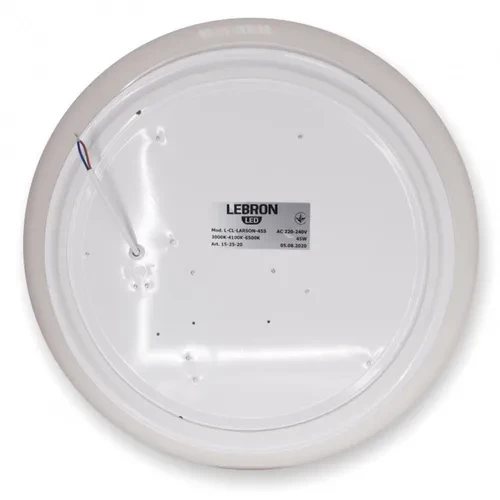 Светильник LED LEBRON L-CL-LARSON max 45W,3000-4100-6500K 3200Lm O410*90mm 15-25-20-1 Светильник LED LEBRON L-CL-LARSON max 45W,3000-4100-6500K 3200Lm O410*90mm 15-25-20-1