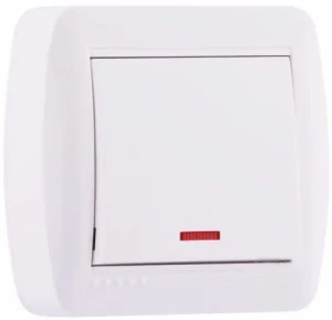 Выключатель LEZARD Demet 1-клавишный белый с подсветкой 711-0200-111