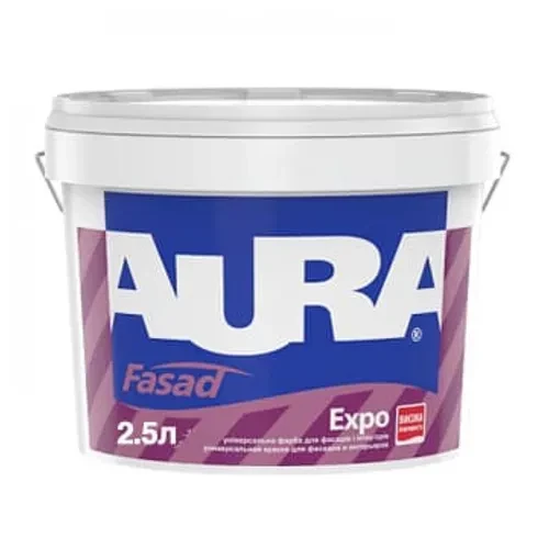 Краска фасадная AURA Fasad Expo 2,5л акриловая Краска фасадная AURA Fasad Expo 2,5л акриловая