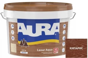 Деревозащитное средство AURA Lasur Aqua акриловое 2,5л кипарис.