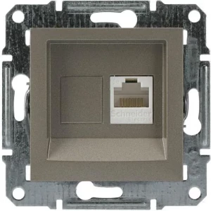 Розетка SCHNEIDER Asfora RJ45 компьютерная неэкранированная бронза