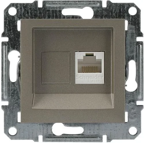 Розетка SCHNEIDER Asfora RJ45 компьютерная неэкранированная бронза Розетка SCHNEIDER Asfora RJ45 компьютерная неэкранированная бронза