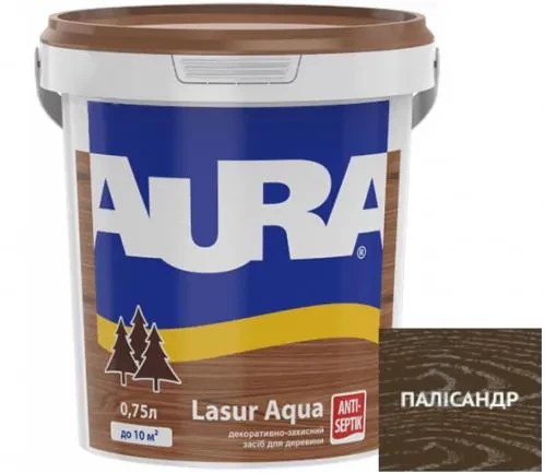 Деревозащитное средство AURA Lasur Aqua акриловое 0,75л палисандир Деревозащитное средство AURA Lasur Aqua акриловое 0,75л палисандир