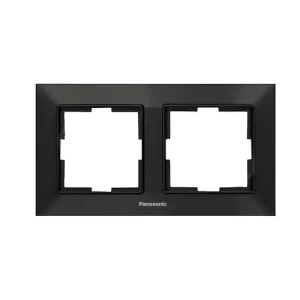Рамка PANASONIC Arkedia Slim 2-я горизонтальная черная WNTF0802-2BL