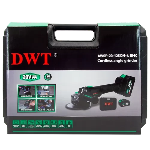 Аккумуляторная шлифмашина угловая DWT AWSP-20-125DN-4 BMC Аккумуляторная шлифмашина угловая DWT AWSP-20-125DN-4 BMC