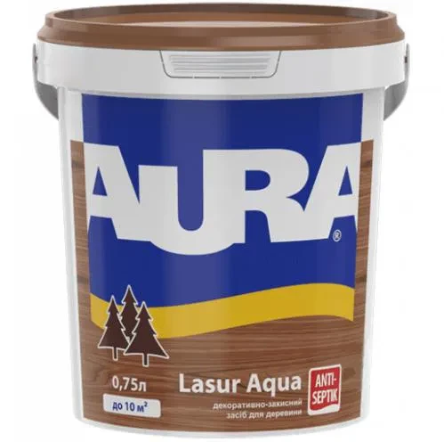 Деревозащитное средство AURA Lasur Aqua акриловое 0,75л бесцветное. Деревозащитное средство AURA Lasur Aqua акриловое 0,75л бесцветное.