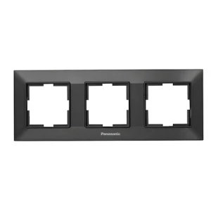 Рамка PANASONIC Arkedia Slim 3-я горизонтальная черная WNTF0803-2BL
