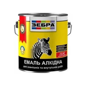 Эмаль алкидная ZEBRA ПФ-116 0,9кг 12 белая глянцевая