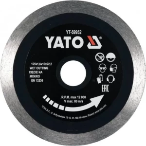 Диск алмазный YATO 125*1,6*10*22,2мм по гресу, стеклу, керамике YT-59952