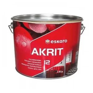 Краска ESKARO Akrit 12 2.85л белая моющая