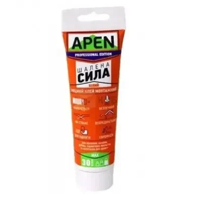 Клей монтажный APEN 'Безумная сила' акриловый белый 100мл Клей монтажный APEN 'Безумная сила' акриловый белый 100мл