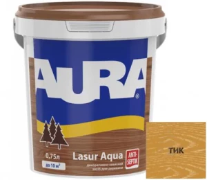 Деревозащитное средство AURA Lasur Aqua акриловое 0,75л тик