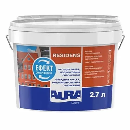 Краска фасадная силиконовая AURA Luxpro Residens 2,7л Краска фасадная силиконовая AURA Luxpro Residens 2,7л