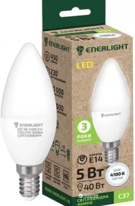 Лампа LED ENERLIGHT E14 5Вт C37 4100К