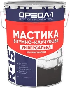 Мастика битумно-каучуковая ОРЕОЛ R-15 Универсальная 20кг