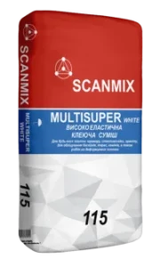Клей для плитки SCANMIX MULTISUPER 115 25кг белый