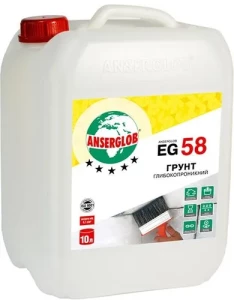 Грунтовка ANSERGLOB EG 58 глубокого проникновения 10л.