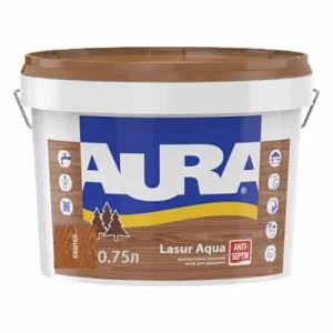 Деревозащитное средство AURA Lasur Aqua акриловый каштан 0,07л