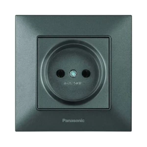 Розетка PANASONIC Arkedia Slim дымчатая 1-я б/3 WNTC0201-2DG