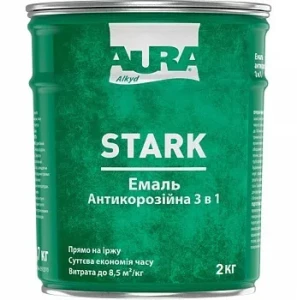 Грунт-эмаль 3в1 антикоррозионная AURA STARK темно-коричневая 2кг