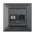Розетка PANASONIC Arkedia Slim дымчатая компьютерная WNTC0404-2DG